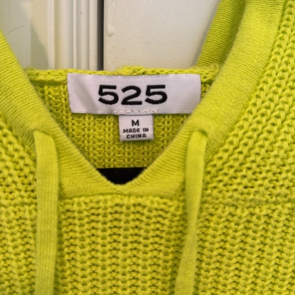 525 America Ribbed Drawstring Long Sleeve Shaker Hoodie, Citron, Size M - Picture 4 of 8